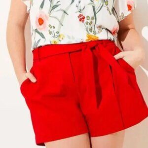 LOFT Plus Belted Red Shorts – NWT Size 14